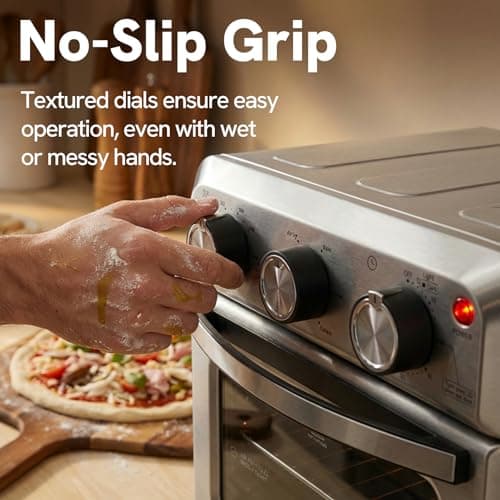 VAL CUCINA 6-in-1 Air Fryer Toaster Oven Combo, Compact 12.7 QT Small Countertop Convection Oven, Fits 9" Pizza & 4 Toast, Hexagon Hybrid Heating, Enamel Baking Pan view 6