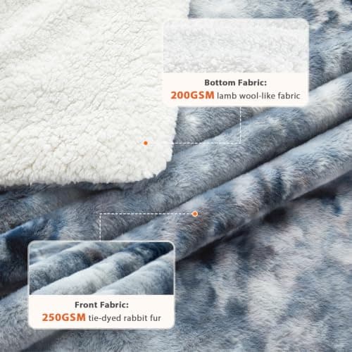 HYLEORY Weighted Electric Heated Throw Blanket, Plush Fluffy Faux Fur Blankets with 6 Heat Settings & 9H Auto Shut Off, Soft Cozy Warm Heating Blanket for Winter Sofa Bedroom Office,Gray,50"x60" view 6