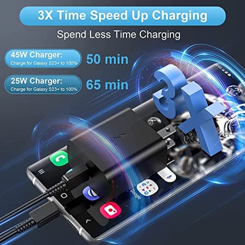 45W Super Fast Charger Type C 10ft,USB C Wall Charging and Long Android Phone Charger Cable Cord for Samsung Galaxy S26 Ultra/S26/S26+/S25 Plus/S25/S24+/S24 Ultra/S24/S23 Ultra/S22 Plus/S21/Note 20 view 3