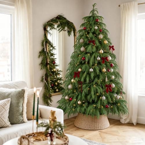 Christmas Decorations, 6FT Prelit Norfolk Pine Artificial Christmas Tree view 6