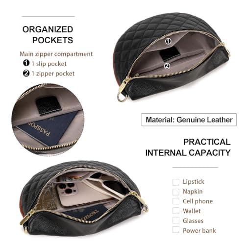 Eslcorri Small Crossbody Sling Bag for Women Trendy - Fanny Packs Leather Chest Belt Bum Bag Anti Theft Purse for Travel view 3