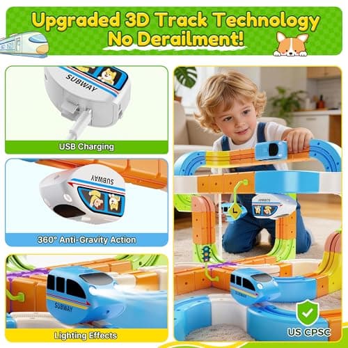 146PCS Electric Train Set for Kids, Flexible Race Track Set Toy view 4