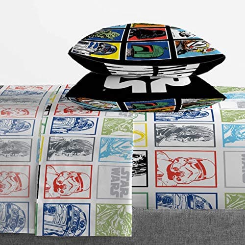 Jay Franco Kids Sheet Set with Fitted, Flat Sheets & Pillow Cover - Ultra-Soft Bedding with Pillowcase for Room Decor, Multi - Star Wars, 4 Piece Queen view 5
