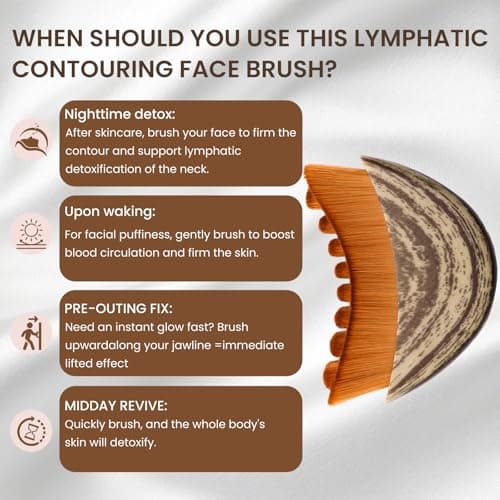 3-in-1 Lymphatic Contour Face Brush: Facial Dry Brush, Lymphatic Lifter & Jawline Sculptor | Hypoallergenic Ergonomic Design | Reduces Puffiness & Tightens Skin view 6
