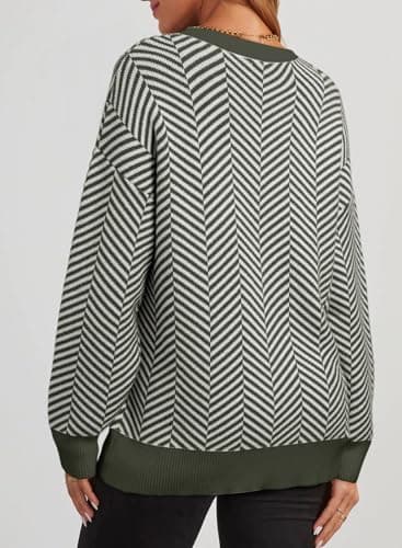 Dokotoo Women's Crewneck Cute Sweaters 2026 Striped Colorblock Fall Winter Knitted Pullover Tops view 2