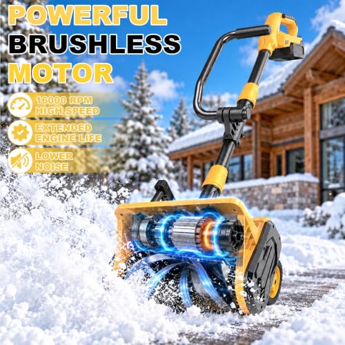 Cordless Snow Shovel, 13" Electric Snow Shovel with 2×3.0Ah Batteries view 4