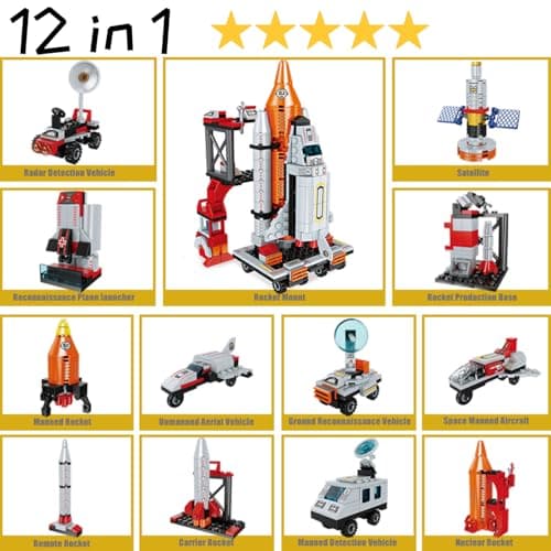 Space Rocket Stem Project Toy for Boy Age 7 8 9 10 11 12 13 Building Block for Kid Age 8-12 Science Kits for Kids Age 8-14 Christmas Birthday Gift for Boys Girls 7-13 view 3