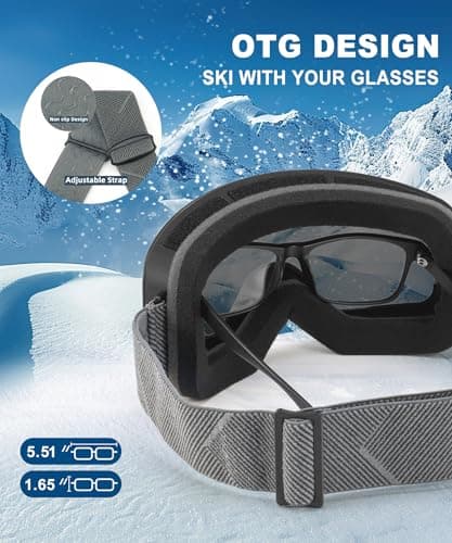2Pack Ski Goggles for Men Women Snow Goggles Anti fog Snowboard Goggles with 100% UV Protection view 4