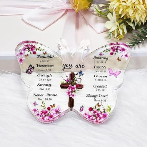 Christian Gifts for Women, Butterfly Inspirational Gifts for Friends, Religious Spiritual Gifts for Her Mom Girl Coworker Sister, Birthday Gift for Women - Acrylic Plaque view 7