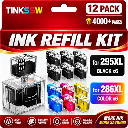 TINKSSW 295XL 286XL Ink Refill Kit Compatible for Canon 295 286 Ink TS6520 Compatible for Canon PG-295 XXL CL-286 XXL Ink Cartridges Works with TR7120 TS6520 TS4320 Printer (12 Pack) — image 1