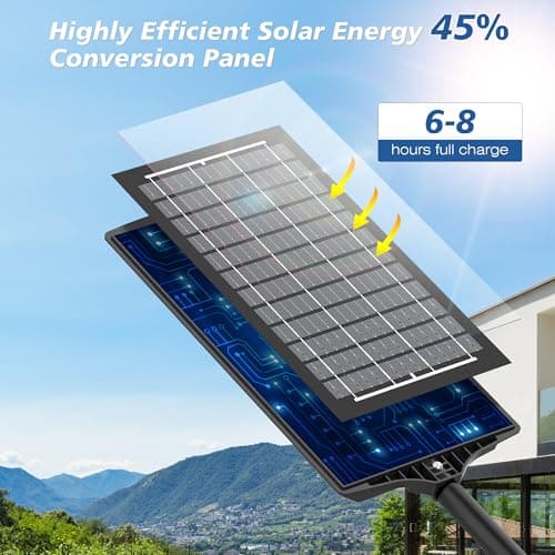 WYWNA Solar Lights Outdoor Waterproof - Super Bright Solar Street Lights Outdoor Dusk to Dawn with Motion Sensor and Remote Control, Wide Angle Commercial LED Street Light IP67 Waterproof 4 Packs view 5