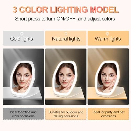 Travel Makeup Mirror with Light view 2