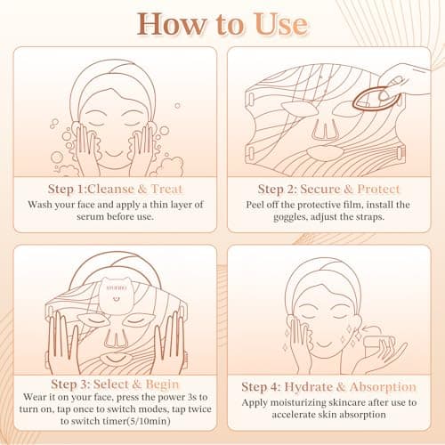 Stofiro FDA-Cleared 850nm Red Light Therapy Mask for Face with Eye Protection, Christmas Birthday Mother’s Day Gifts for Women, Home Beauty Device view 6