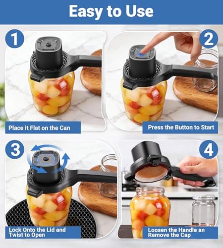 Electric Jar Opener for Seniors with Power-Clamp Technology, 2-in-1 Patent Automatic Jar & Bottle Opener Rechargeable 800mAh Hands-Free Opener with Bonus Anti-Slip Gripper Pad for Beer, Dressing, Jar view 5