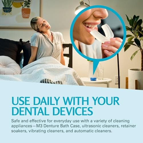 Retainer Cleanser Tablets Invisalign Cleaner, Removes Odors Discoloration Stains and Plaque 4 Month Supply Denture Cleansers Retainers Mouth Guards Denture Bath Mint by M3 view 5