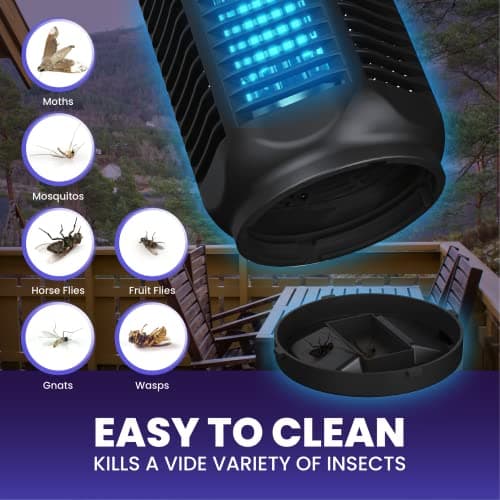 LiBa Bug Zapper Outdoor 4000V 20W, IPX4 waterproof Insect Killer for Yard | 4000V grid, 20W brightness, IPX4 waterproof, switch control, outdoor bug zapper for backyard patio view 3