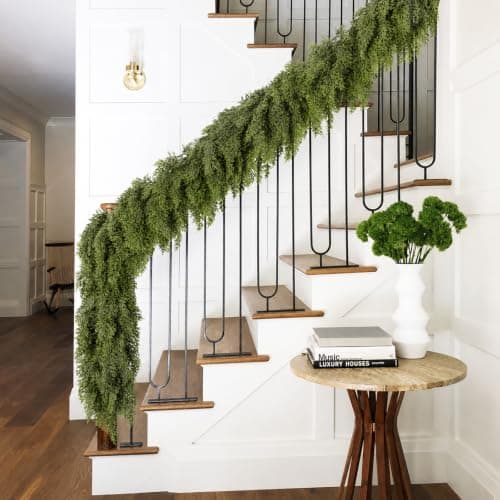 KAI-ROAD 9 Ft Real Touch Cedar Garland Realistic Looking for Mantle | Thick, Soft Feel Faux Christmas Garlands for Fireplace Mantel Artificial Natural Drape for Holiday Indoor and Outdoor Decor view 5