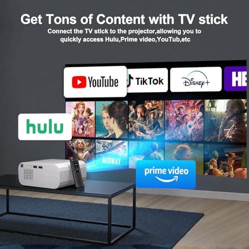 Projector, Mini Projector with WiFi and Bluetooth, Built-in Apps, Auto Focus & Keystone,Native 1080P Support, Portable Outdoor Smart Projector,White view 4