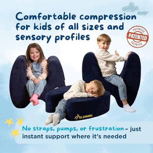 TED KANGAROO Sensory Soft Squeeze Seat – Calming Compression Chair for Kids with Sensory Needs, Washable Cover, Rocking Design view 6