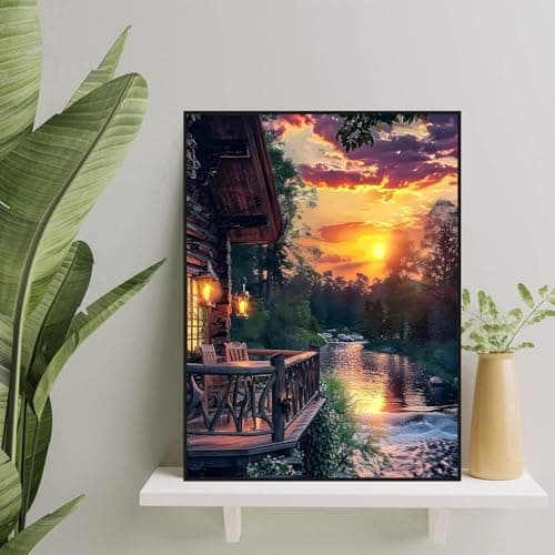 Axquilon Landscape Diamond Art Kits for Adults - Diamond Painting Kits for Adults Beginner, DIY 5D Full Drill Gem Art for Home Wall Decor 12x16 inch view 2