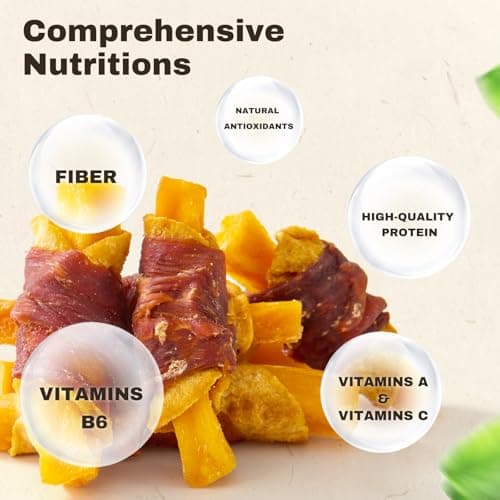 PETPHABET Duck Wrapped Sweet Potato Pear Dog Treats - Healthy Jerky Dog Chews, Rawhide Free Training Treats for Small, Medium, Large Dogs, Soft Snacks High Protein & Low Fat, Easy to Digest, 14oz view 5