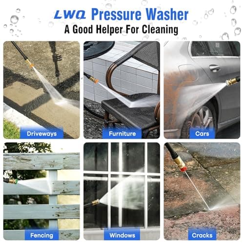 Pressure Washer, Power Washer with 4 Quick Connect Nozzles 1 Foam Cannon, High Pressure Cleaning Machine for Cars/Fences/Driveways/Patios/Farms/Home Cleaning(Light Blue) view 6