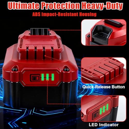 Upgrade 8.0Ah Replacement for Craftsman 20V Battery V20 Lithium ion Batteries Compatible with Craftsman 20 Volt Cordless Power Tools CMCB205 CMCB204 CMCB206 CMCB202 CMCB201B0GGGVH6WNB0GGGVH6WN,2Pack view 5