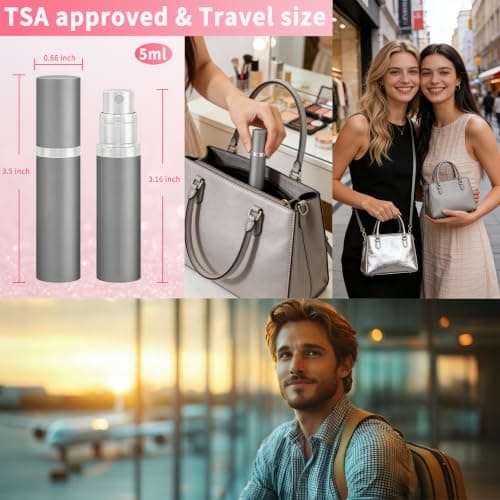 5ml Travel Perfume Atomizer Refillable Cologne Spray Bottle Empty (Gray) view 5