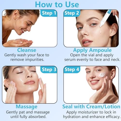 5% Hyaluronic Acid Serum for Face, 4D Multi-Layer Hydration, Ultra Hydrating Anti-Aging Serum, Moisturizer for Dry & Sensitive Skin, Pre-Makeup Skincare, Single-Use Ampoule 0.05fl oz x 30e view 3