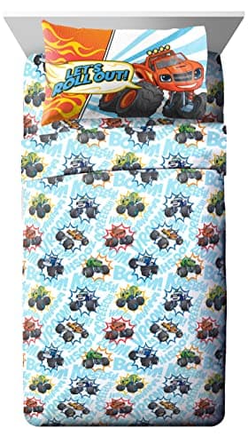 Jay Franco Blaze and The Monster Machines Off to The Races 5 Piece Twin Size Bed Set - Includes Comforter & Sheet Set - Super Soft Fade Resistant Microfiber (Official Blaze Products) view 4