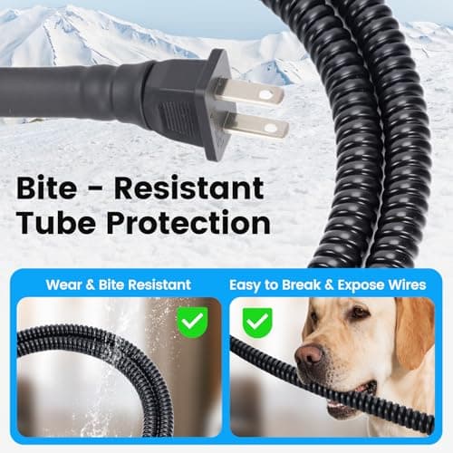 JLUHYANN 2.5L Heated Water Bowl for Dogs, Outdoor Heated Dog Bowl Thermostatic Control Heated Pet Bowl for Outside Heated Chicken Waterer Heated Pet Waterer for Chicken, Duck, Goose, Rabbit view 5