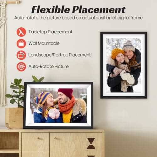 Frameo 10.1 inch WiFi Digital Picture Frame, IPS Touch Screen Smart Cloud Digital Photo Frame with 32GB Storage, Auto-Rotate, Wall-Mounted, Slideshow, Share Photos/Videos Instantly via Frameo App view 5