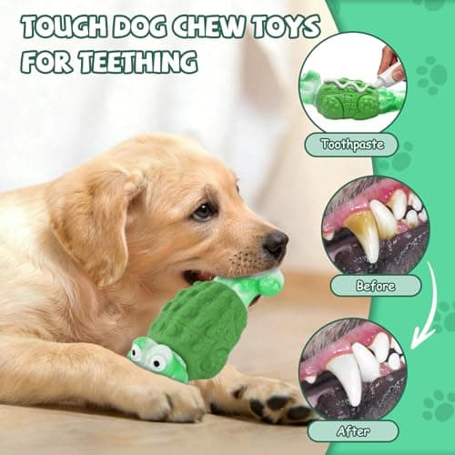 WinTour Tough Dog Toys for Large Dogs, Indestructible Dog Toy for Aggressive Chewers with Squeaky, Durable Chew Toys to Keep Them Busy for Medium and Large Breeds, Interactive Heavy Duty Bones view 5