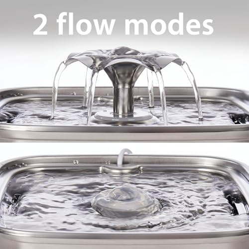 Veken Innovation Award Winner Stainless Steel Cat Water Fountain, 108oz/3.2L Automatic Pet Fountain Dog Water Dispenser with 3 Replacement Filters & Silicone Mat, Gifts for Cats, Dogs (Silver) view 6