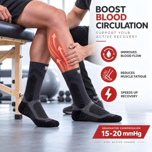 Mens Compression Socks Size 9-12, Thick Padded Cotton Basketball Socks view 4