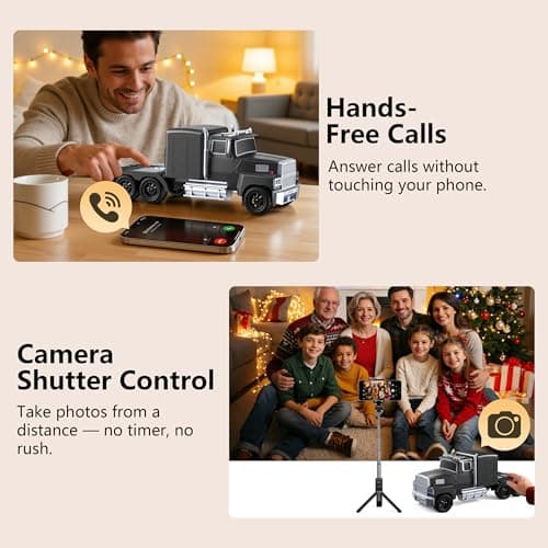 AONOX Cybertruck Bluetooth Speaker, Mini Bluetooth Car Speaker with LED Lights, FM Radio, USB TF Card, TWS Stereo Sound, for Desk Gaming Outdoor, Gift for Car Lovers view 5