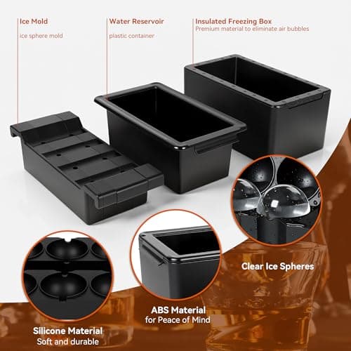 Clear Ice Ball Maker Mold 2 Inch Round Silicone Ice Molds 8 Large Ice Cubes Mold-Easy-to-Remove, Gift for Men Dad Boyfriend Who Have Everything view 5