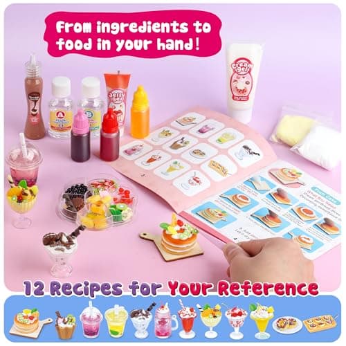 12 Making Miniature Food Toys Set, DIY, Resin Play, NOT Edible, Kitchen Mini Pretend Play Food Set for Kids Age 8-13, Birthday for Girls, 8 9 10, Make Your Food view 5