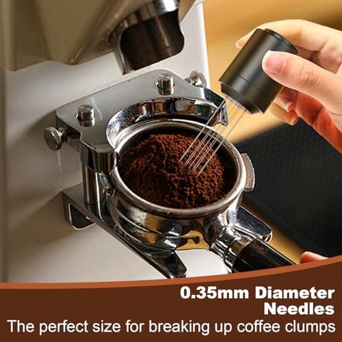TIVERAIN WDT Espresso Distribution Tools Espresso Stirrer Tool WDT Coffee Distributor for Barista Espresso Machine Accessories 9*0.35mm Espresso Grounds Stirrer with Extra 9 Replaceable Needles,Black view 3