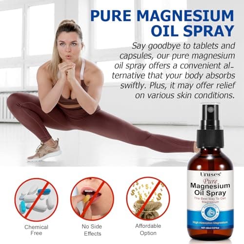 Pure Magnesium Oil Spray, Magnesium Oil for Feet, Topical Magnesium Spray for Feet,Magnesium Body Oil, Glass Bottle, Easy to Absorb & Use -2.0 oz (Pack of 2) view 5