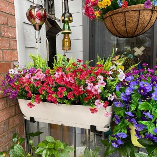 DOMMARE Rose Artificial Flowers for Outdoors Fake Faux Plant, Uv Resistant Silk Flowers Daisies Decoration for Wedding Window Boxes Indoors Gardens Summer Home Easter Mother's Day Decor, 12 Bundles view 4
