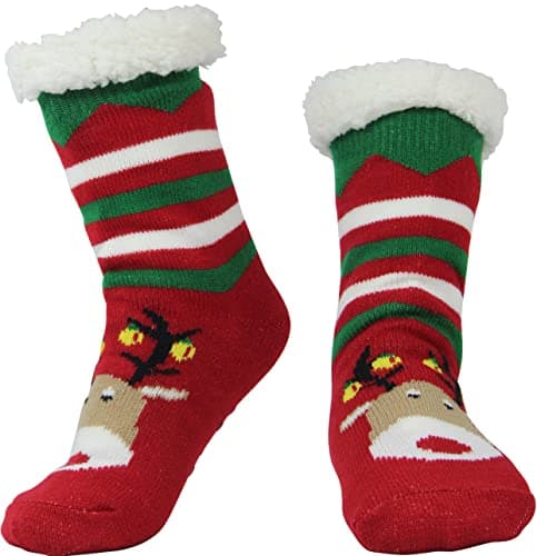 BenSorts Women Winter Thick Slipper Socks with Grippers Non Slip Warm Fuzzy Socks Christmas Gifts — image 1