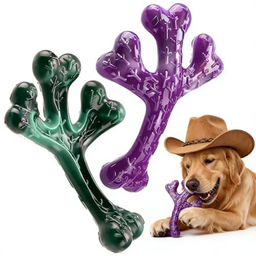 Frienhund 2 Pack Dog Chew Toys for Aggressive Chewers: Indestructible Tough Dog Toys for Large Dogs, Durable Nylon Chew Toys to Keep Dogs Busy, Beef Flavor, Dog Toys for Medium/Large Breed (20-60Lbs)