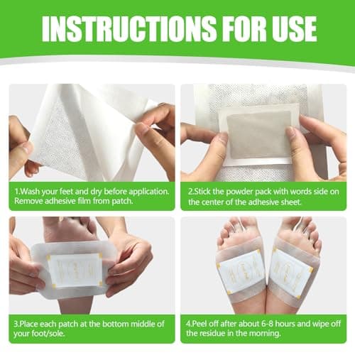 Niifawh Bamboo Foot Pads, 32 Pads Turmeric & Ginger Natural Pad with Ginger, Wormwood, Bamboo Vinegar, 32 Pads Bigger Adhesive Sheet for Men & Women view 3