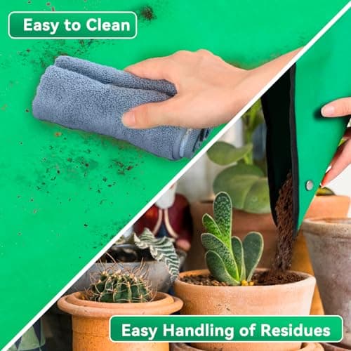 vuicci Plant Repotting Mat 26.8" X 26.8",Square Succulent Gardening Mat Waterproof Transplanting Mat Thickened Foldable Soil Change Mat and Potting Soil Mess Control Tidy Tray Repotting Mat view 4