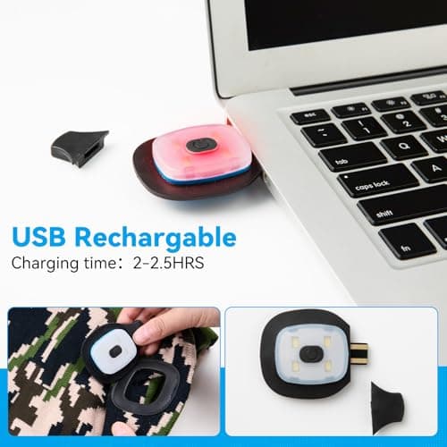 FFIPBGE Valentines Day Gifts for Him, Beanie Hats with Light, USB Rechargeable LED Hand Free Headlamp, Birthday Gifts for Men, Women, and Teens, Ideal for Camping, Hiking, Camouflage view 6