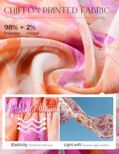 GRACE KARIN Womens Summer Floral Maxi Dress 2026 Casual Puff Short Sleeve Shirt Dress Boho Flowy Dresses with Pockets & Belt view 6