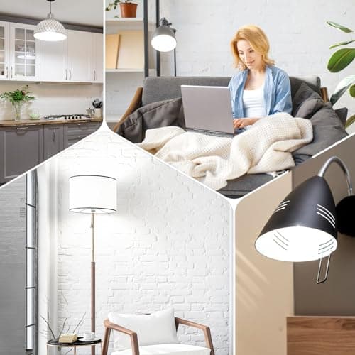 A19 LED Light Bulbs 100 Watt Equivalent, HengBo 6500K Daylight White Light Bulb, 12W 1200 Lumens, Non-Dimmable, E26 Standard Medium Base Super Bright Lamp for Bathroom Home Lighting (Pack of 4) view 7