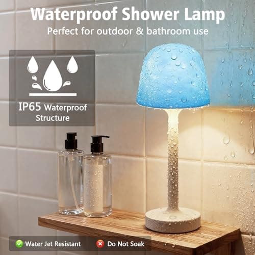 seenlast Waterproof Spa-Like Shower Lamp,16 Color Ocean Wave Projector Night Light for Inside Shower,Rechargeable Shower Light with Touch & Remote Control for Room Decor,Gifts for Women, Couples view 2