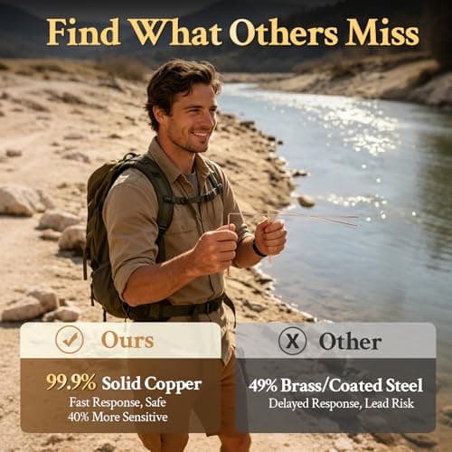 99.9% Copper Dowsing Rod, Spiritual Exploration Divination Tools-2L Copper Divining Rod for Ghost Hunting Equipment Water Line Locating Witching Spirit - Set Upgrade view 2